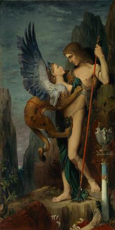 Oedipus and the Sphinx. Gustave Moreau Painting. Fine Art Print