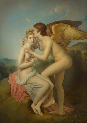 Cupid and Psyche Painting. Greek Mythology. Fine Art Print