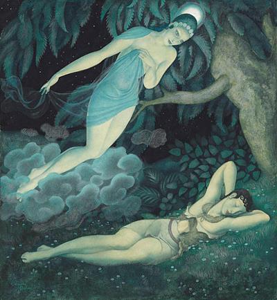Selene and Endymion Painting. Fine Art Print
