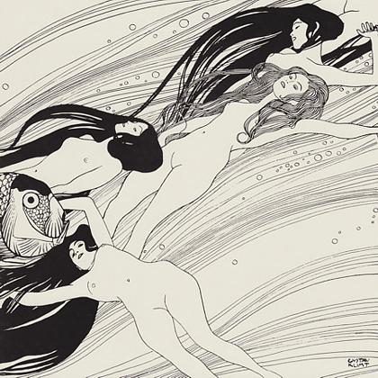 Fish Blood by Gustav Klimt. Sea Sirens Fine Art Print