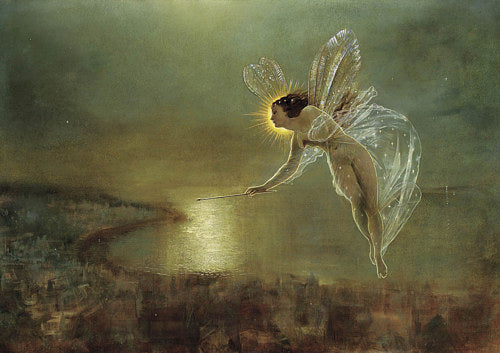 Spirit of the Night. Victorian Fairy Painting. Fine Art Print 