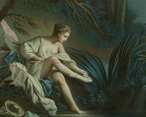 Nymph Bathing. Rococo Painting. Fine Art Print