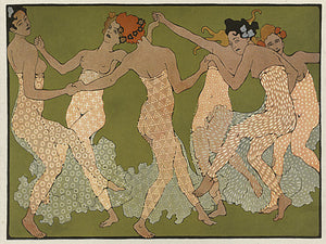 Art Nouveau dancing women fine art print