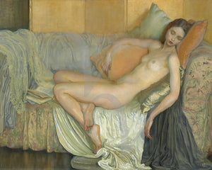 Sleeping nude painting. Fine art print 