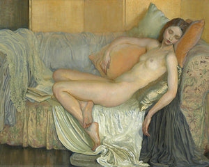 Sleeping nude painting. Fine art print 