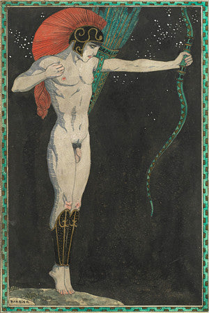 The Archer by Georges Barbier. Art Deco male nude. Fine art print