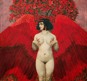 Red Angel. Symbolist painting. Fine art print
