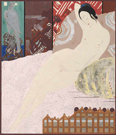 Art Deco boudoir. Female nude in exotic setting. Fine art print 