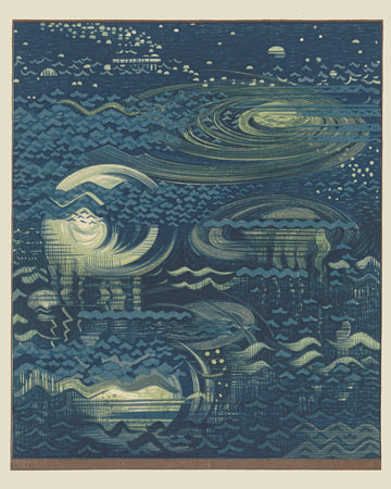 Cosmic Ocean. Celestial Sea. Art Deco Night Sky. Fine Art Print
