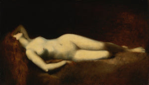 Female reclining nude antique painting. Fine art print