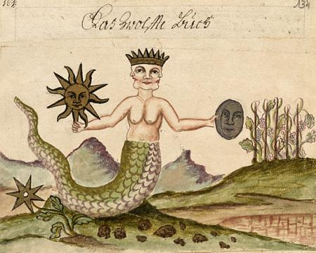Antique Alchemy Sun and Moon from the Clavis Artis. Fine Art Print