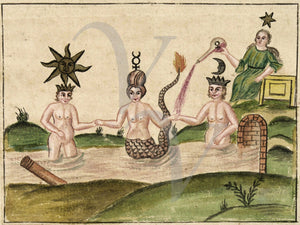 The Alchemical Union of Sun and Moon. Illustration from the Clavis Artis