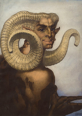 Satyr by Nestor Martin Fernandez. Mythological painting. Fine art print