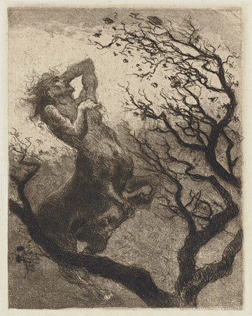 The Suffering of Chiron. Centaur engraving. Fine art print