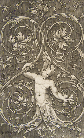 Plant Man Italian Grotesque Antique Engraving. Fine Art Print 