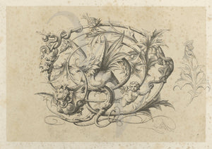 Griffin Grotesque. Antique Nature Curios. Gothic Engraving. Fine Art Print