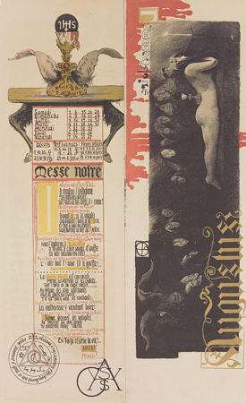 The August page of 'Calendrier Magique', an Art Nouveau occult calendar illustrated by Manuel Orazi . Fine art print
