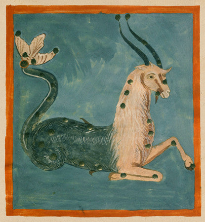 The Constellation Capricorn. French astrological painting. Astronomy