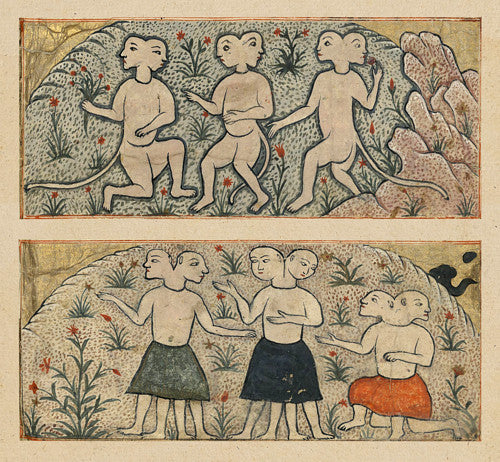 Persian painting of strange two headed creatures, from the Wonders of Creation