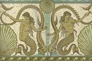 Mermaids and Shells by Walter Crane. Art Nouveau Ocean Fantasy