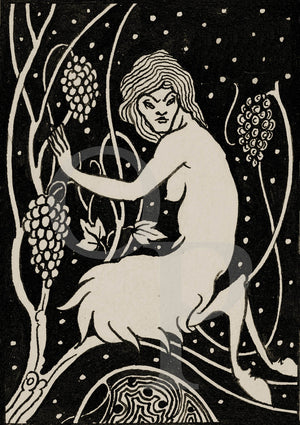 Satyr by Aubrey Beardsley. Art Nouveau illustration