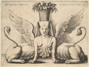 Female Sphinx with two bodies by Wenceslaus Hollar