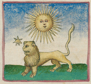 The Sun in the House of Leo. Medieval astrology illustration