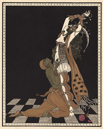 Vaslav Nijinsky and Ida Rubenstein dance in Schéhérazade.  