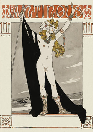 Antinous by Georges Barbier. Male nude. Ancient Greece. Fine Art Print