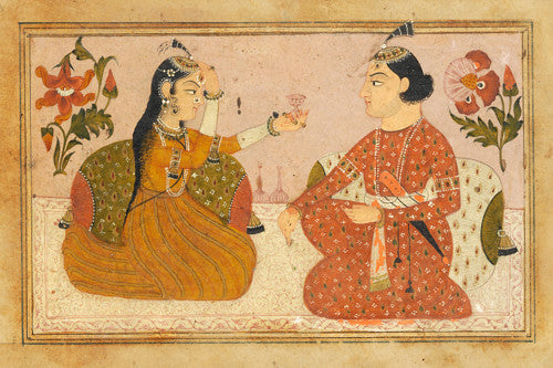 An Indian Princess offers a cup to a Prince. Fine art print