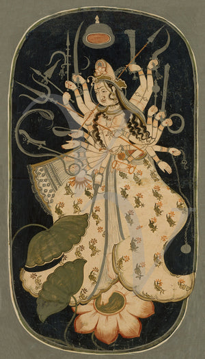 Painting of the Great Goddess Mahadevi.  Rajasthan, India. Hindu fine art print