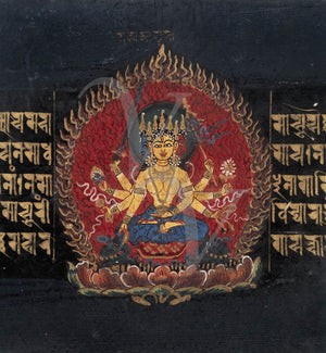 The Healing Goddess Mahamayun. Tibetan Buddhist painting. Fine art print