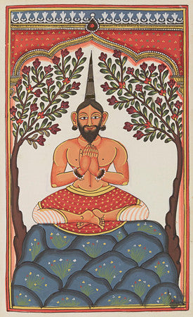Meditating Yogi. Indian Hindu painting. Fine Art Print
