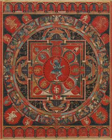 Hevajra Mandala. Tibetan painting. Buddhist tantric art. Fine art print