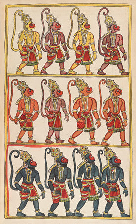 Sugriva's Monkey Army, from the Ramayana,who help Rama and Lakshmana liberate Sita.  Fine art print