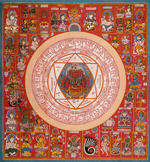Yantra of the Goddess Pratyangira. Tantric diagram