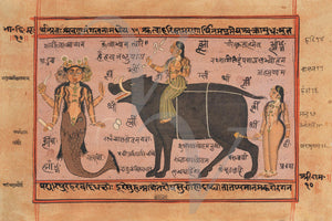 Paintings of various avatars of Vishnu, from an Indian Tantric manuscript. Hindu  Deities. Fine art print