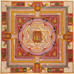 Jain Cosmic Diagram Representing Mahavira. Tantric art. Jainism