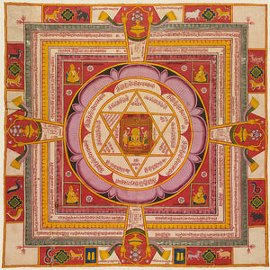 Jain Cosmic Diagram Representing Mahavira. Tantric art.