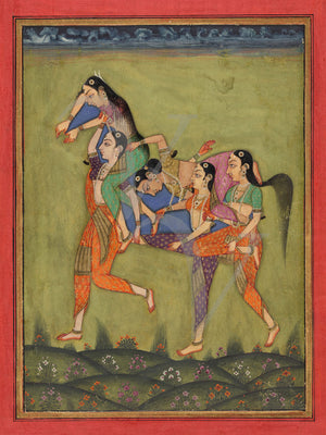 Horse of Five Women. Indian Deccan painting 