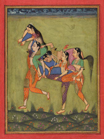 Horse of Five Women. Indian Deccan painting 