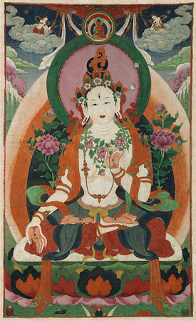 Sitatara (The White Tara). Tibetan Buddhist painting
