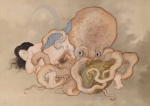 Japanese erotica. Amorous octopus by Kobayashi Eitaku