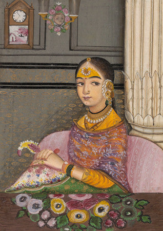Seated woman. Indian painting