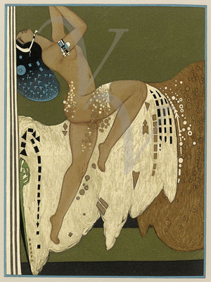 Salome. Exotic Art Deco illustration from Oscar Wilde book. Fine art print