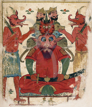 Medieval astrological manuscript illustration. Persia. Fine art print