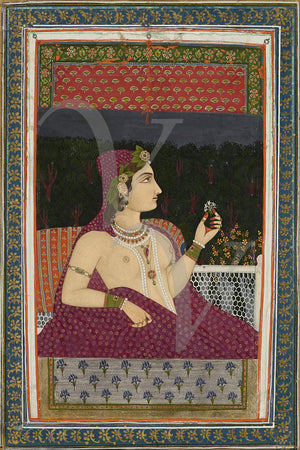 India woman painting. Persia. Fine art print