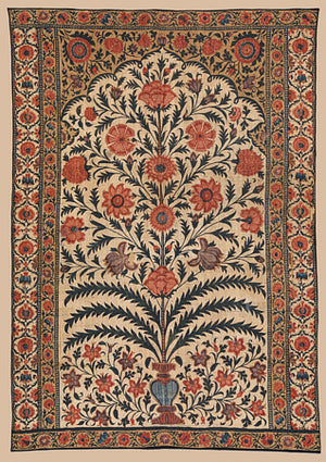 Indian flowers and plants Textile design. Fine art print