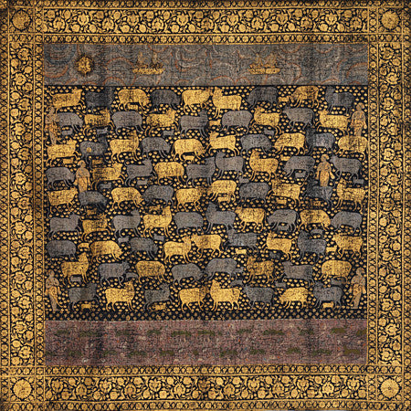 Indian Cows Wall Hanging. Deccan. Fine Art Print