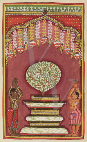 Hindu Deities. Indian Painting. Tamil. Fine Art Print 
